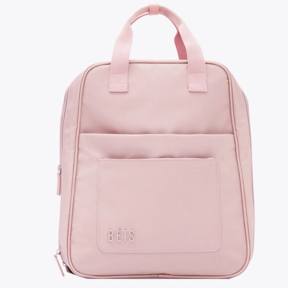 The Expandable Backpack  in Atlas Pink. BEIS - Picture 2 of 9